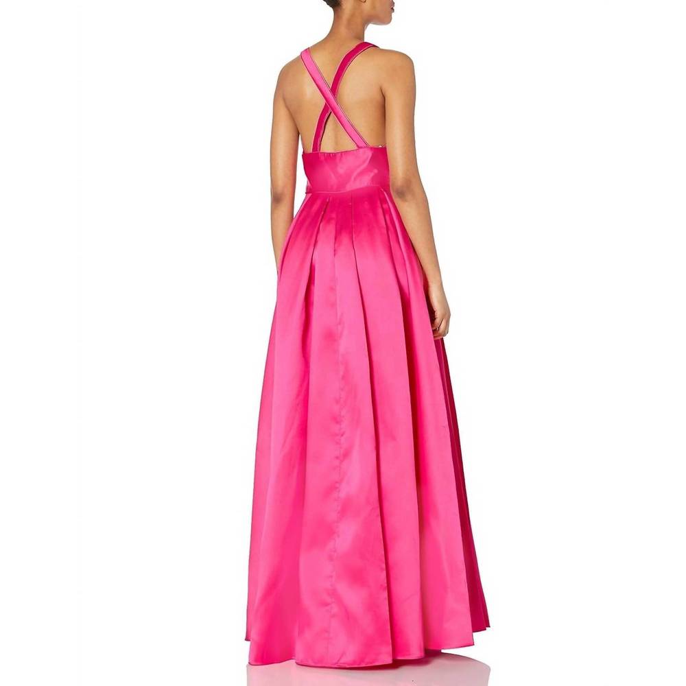 NEW MAC DUGGAL satin formal gown in lipstick - Picture 2 of 2
